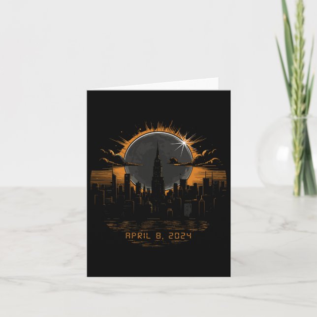 2024 Total Solar Eclipse April 8 New York Kort (Framsida)