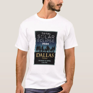2024 Total Solar Eclipse, Dallas, TX T Shirt