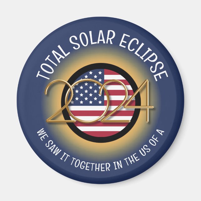 2024 TOTAL SOLAR ECLIPSE USA MAGNET (Framsidan)