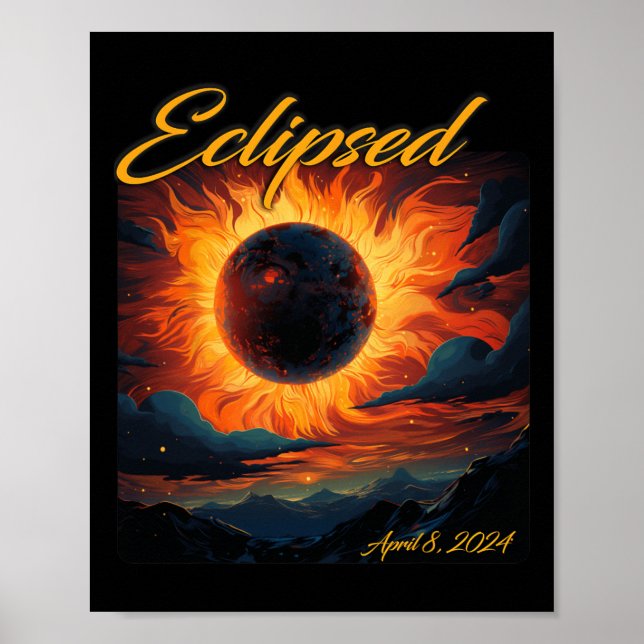 2024 Total solcellssolenergi i Sol Måne Poster (Framsidan)