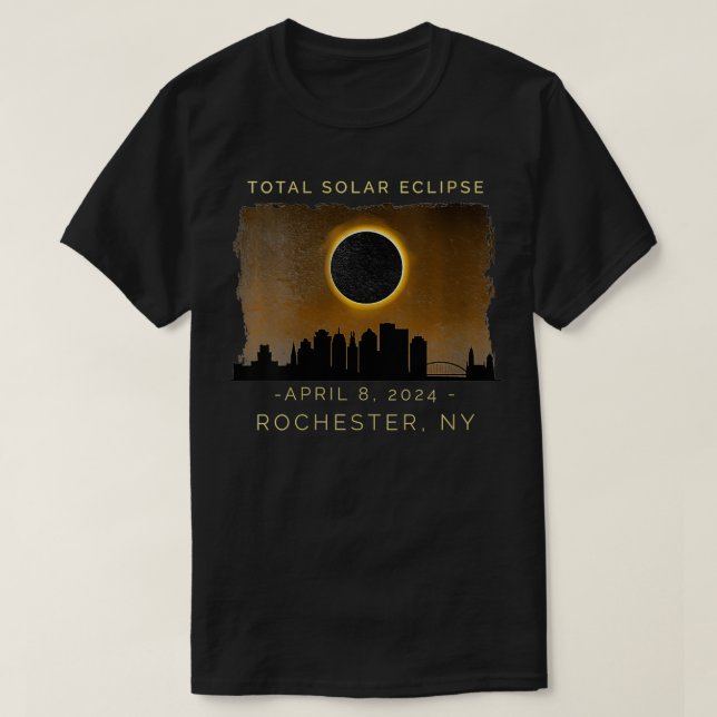 2024 Totalt Solar Eclipse i Rochester New Y T Shirt (Design framsida)