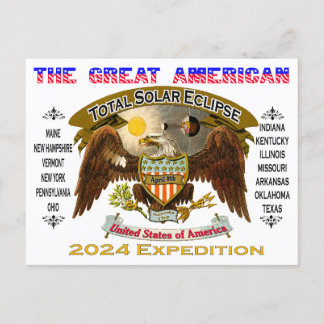 2024 Totalt Solärt Eclipse-vykort Vykort