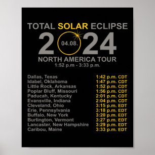 2024 Totalt solenergieklipse 8 Väg i elklippet Poster