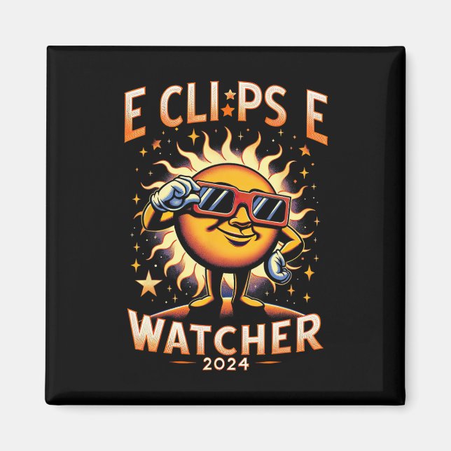 2024 Totalt Wearing Eclipse Watcher Sol Magnet (Framsidan)