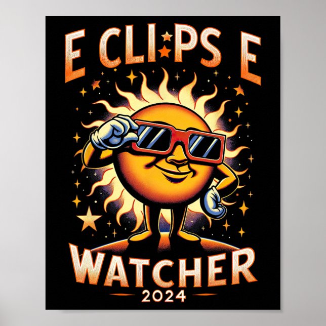 2024 Totalt Wearing Eclipse Watcher Sol Poster (Framsidan)
