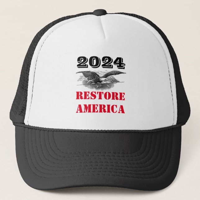 2024 Truckerkepsen Återställ Amerika Keps (Framsida)