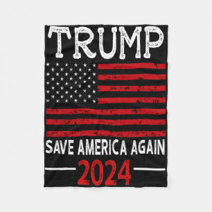 2024 Trump Rädda Amerika igen USA-flagga Fleecefilt