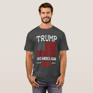 2024 Trump Spara America Recep USA flagga T-Shirt