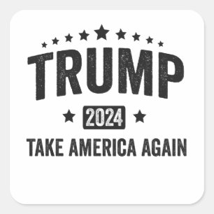 2024 Trump Ta Amerika igen Patriotic American Fyrkantigt Klistermärke