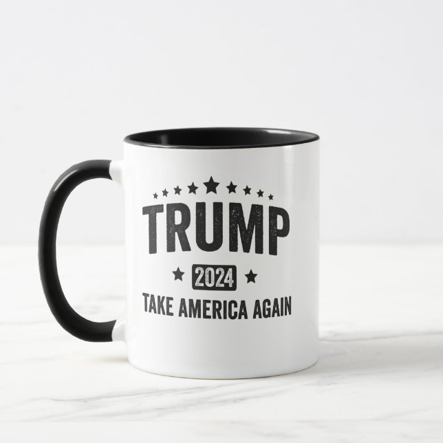 2024 Trump Ta Amerika igen Patriotic American Mugg (Vänster)