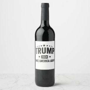 2024 Trump Ta Amerika igen Patriotic American Vinflaska Etikett