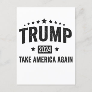 2024 Trump Ta Amerika Igen Patriotisk Amerikan  Inbjudan Vykort