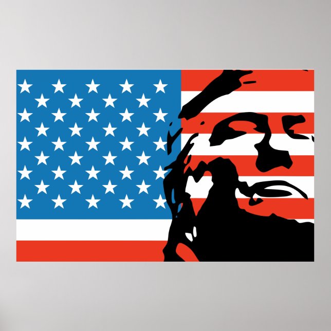 2024: Trump & US Flagga Minimum Poster (Framsidan)