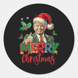 2024 Trump Winner Val God jul Funny T Runt Klistermärke