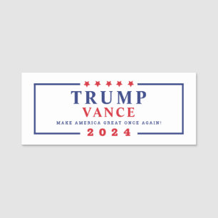2024: Trumpavance gör Amerika till Underbar Gång i Namnbricka