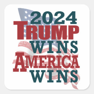 2024 Trumpsvinnen - Amerika Fyrkantigt Klistermärke