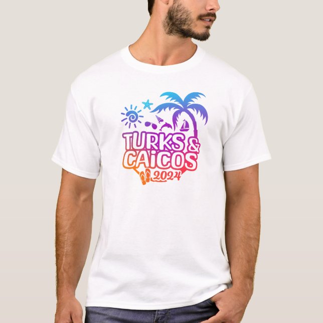 2024 Turks och Caicos Vacation eller Resa T-shirt (Framsida)