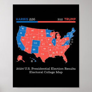 2024 U.s. presidentval i högskolan i Karta Poster