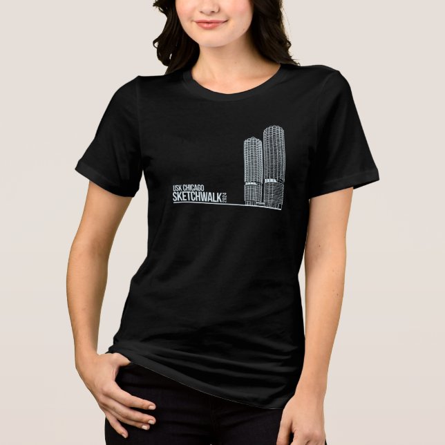 2024 Usk Chicago Sketchpromenad T Shirt (Framsida)