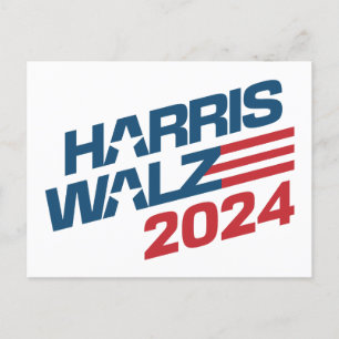 2024 Val Harris Walz Vykort
