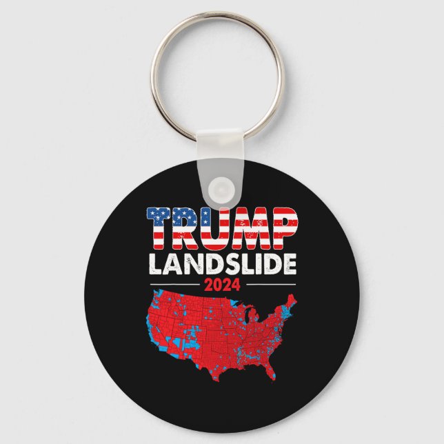 2024 Val Karta Trump Röda valet Morsa Nyckelring (Framsida)