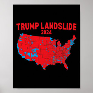 2024 Val Karta Trump Röda valet Morsa Poster