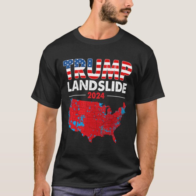 2024 Val Karta Trump Röda valet Morsa T Shirt (Framsida)