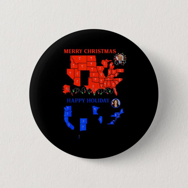 2024 Valkartor God Jul Trump Jordskredsseger Knapp (Framsida)