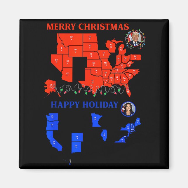 2024 Valröstarta Merry Christmas Trump Jordskred Magnet (Framsidan)