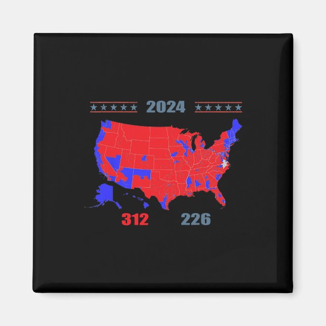 2024 Valtrast i Karta 312 Röda 2024 Valsedlar Magnet (Framsidan)