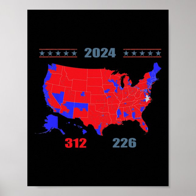 2024 Valtrast i Karta 312 Röda 2024 Valsedlar Poster (Framsidan)