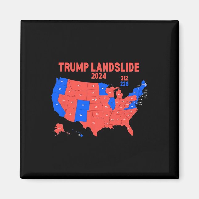 2024 Valtrump i Karta 312 Landdiag Magnet (Framsidan)