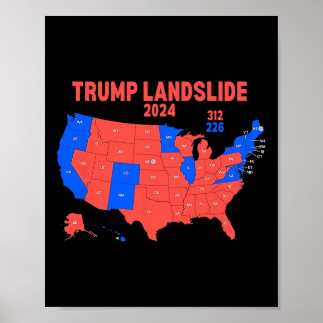 2024 Valtrump i Karta 312 Landdiag Poster (Framsidan)