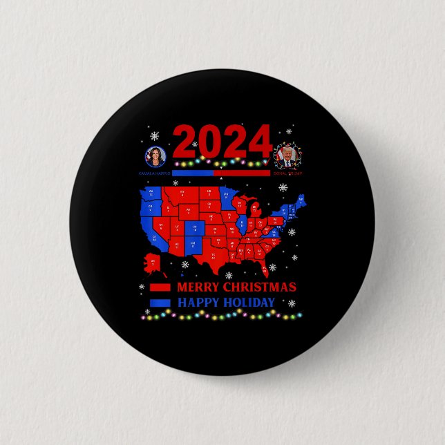 2024 Valtrumplandning i Karta God jul Knapp (Framsida)
