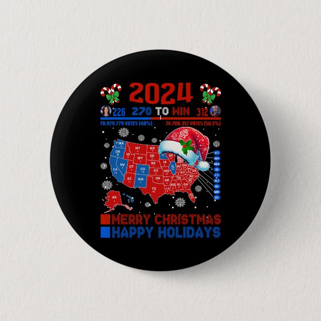2024 Valtrumplandning i Karta God jul Knapp (Framsida)