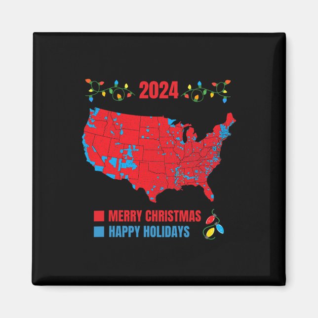 2024 Valtrumplandning i Karta God jul Magnet (Framsidan)