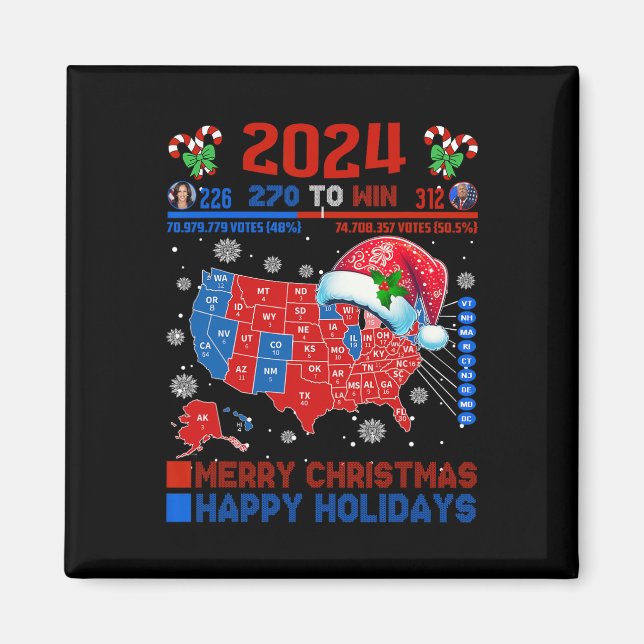 2024 Valtrumplandning i Karta God jul Magnet (Framsidan)