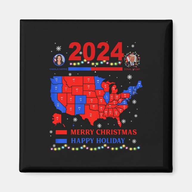 2024 Valtrumplandning i Karta God jul Magnet (Framsidan)