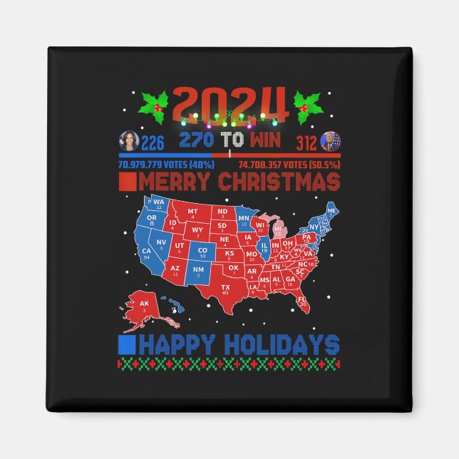 2024 Valtrumplandning i Karta God jul Magnet (Framsidan)