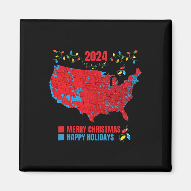 2024 Valtrumplandning i Karta God jul Magnet (Framsidan)