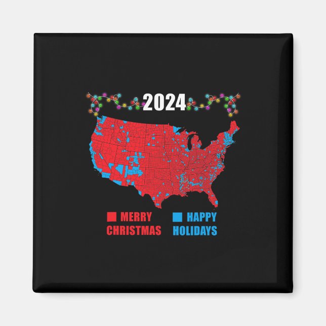 2024 Valtrumplandning i Karta God jul Magnet (Framsidan)