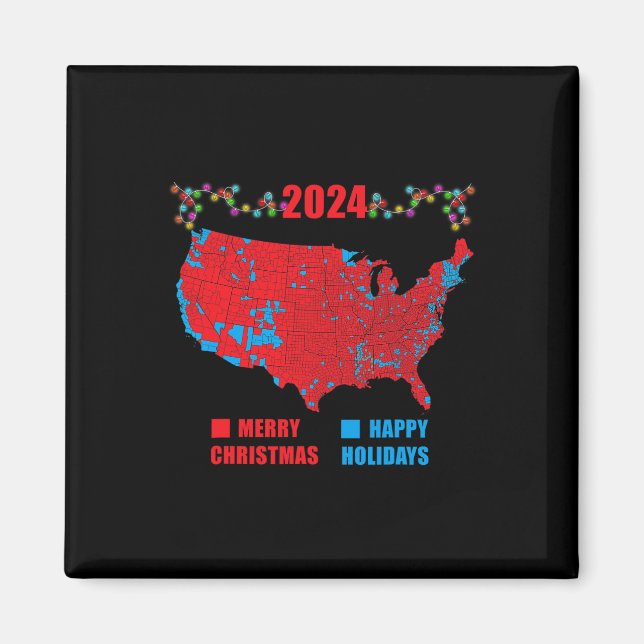 2024 Valtrumplandning i Karta God jul Magnet (Framsidan)