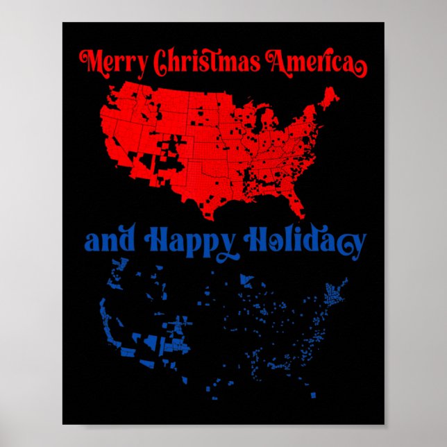 2024 Valtrumplandning i Karta God jul Poster (Framsidan)