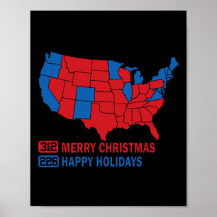 2024 Valtrumplandning i Karta God jul Poster