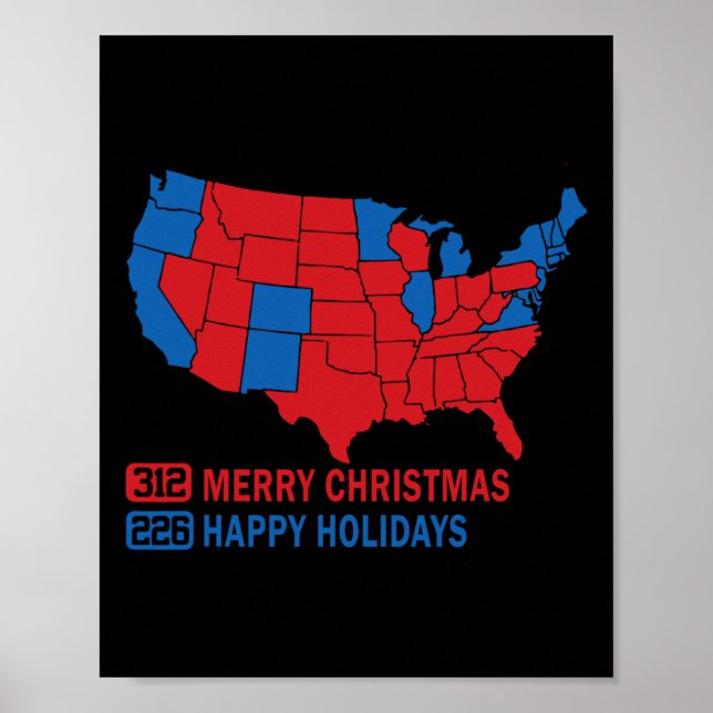 2024 Valtrumplandning i Karta God jul Poster (Framsidan)