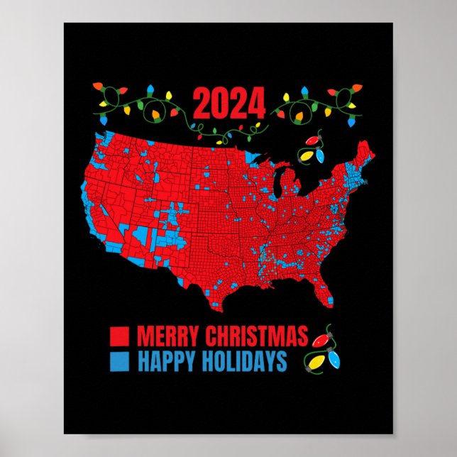 2024 Valtrumplandning i Karta God jul Poster (Framsidan)