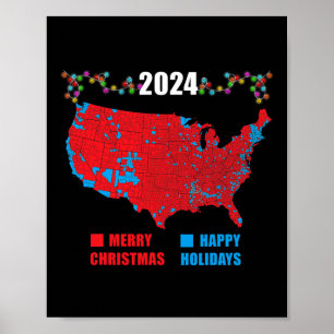 2024 Valtrumplandning i Karta God jul Poster