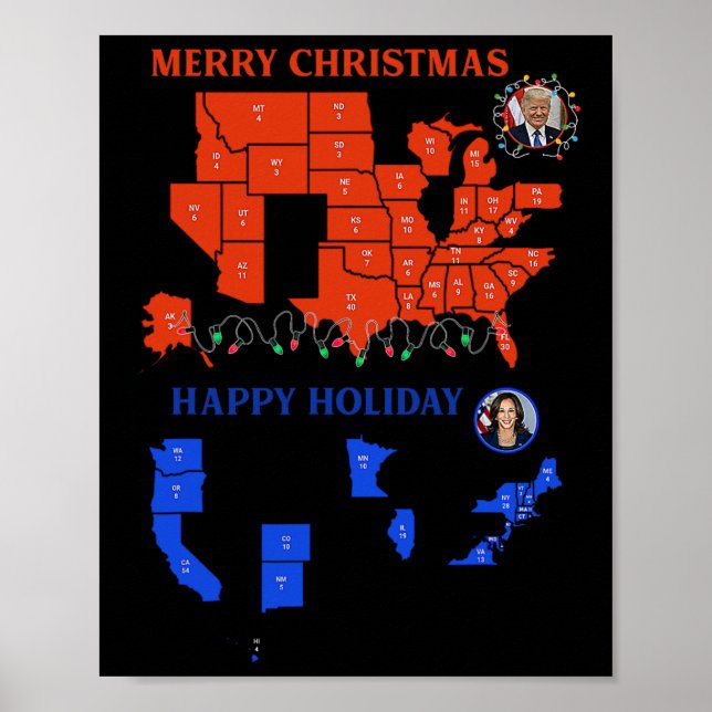 2024 Valtrumplandning i Karta God jul Poster (Framsidan)