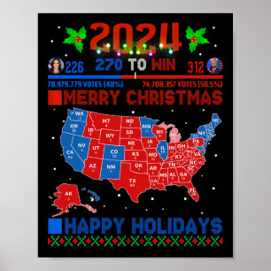 2024 Valtrumplandning i Karta God jul Poster