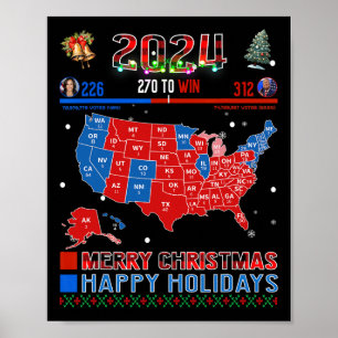 2024 Valtrumplandning i Karta God jul Poster